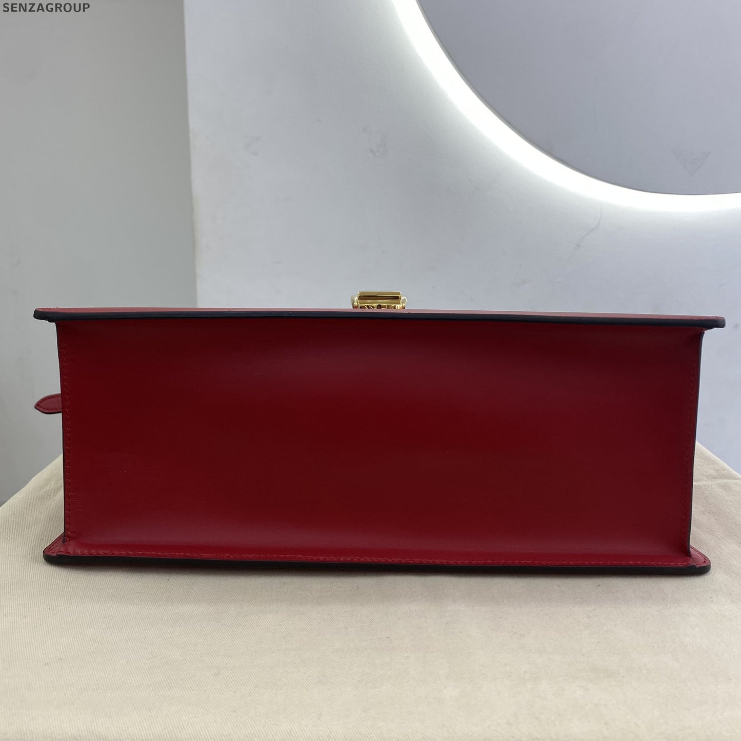 Gucci Sylvie Large Top Handle Shoulder Bag Red Gold - Classic Women's