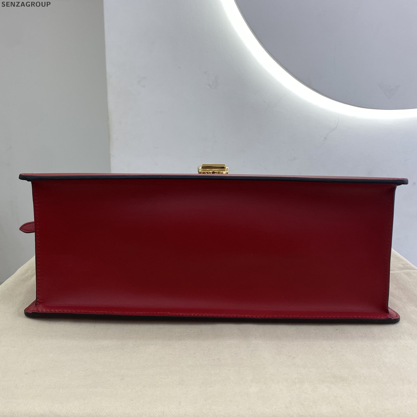 Gucci Sylvie Large Top Handle Shoulder Bag Red Gold - Classic Women's
