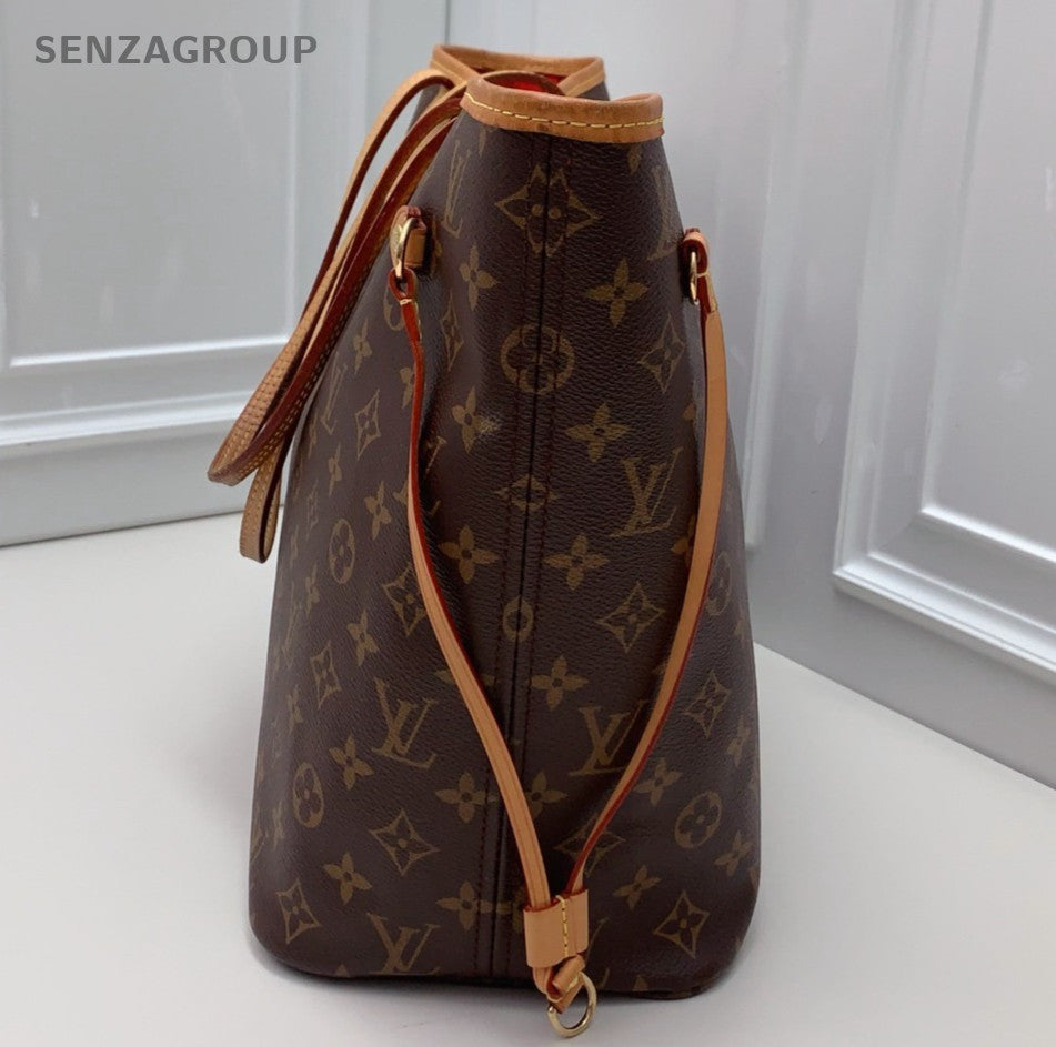 Louis Vuitton Neverfull Monogram Tote Shoulder Bag Brown Gold Women Classic
