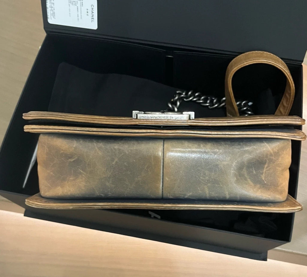 Chanel Leboy MM Shoulder Bag Crossbody Bag Brown Women Claasic