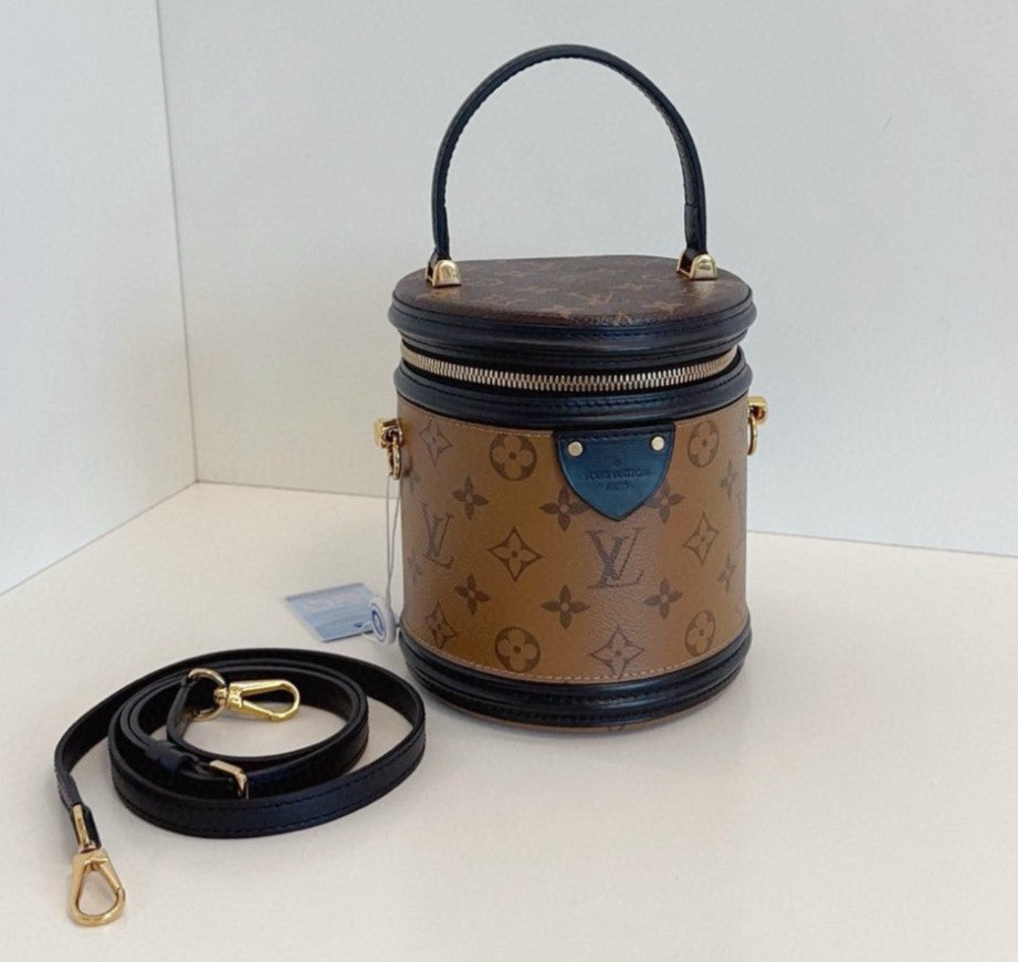 Louis Vuitton Cannes Monogram 2Way Top Handle Crossbody Brown Gold Women Classic