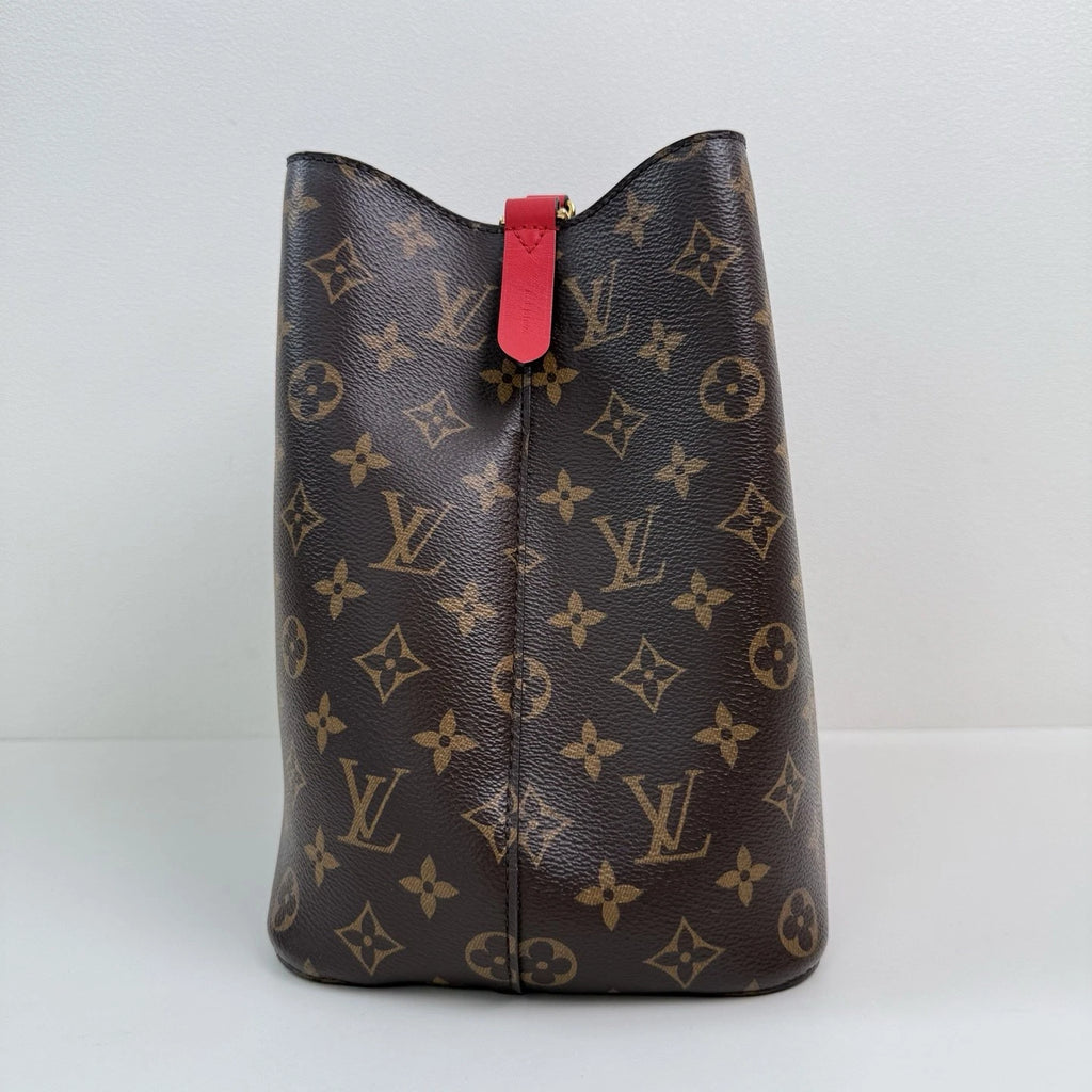 Louis Vuitton Monogram Bucket Canvas Shoulder Crossbody Bag Brown Women