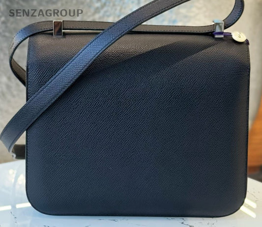 Hermes Constance 2Way Shoulder Bag Crossbody Black Silver Used Women Classic