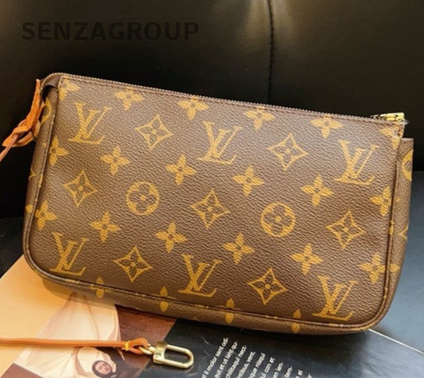 Louis Vuitton Monogram Zipping Top Handle Bag Brown Gold Used Women Classic
