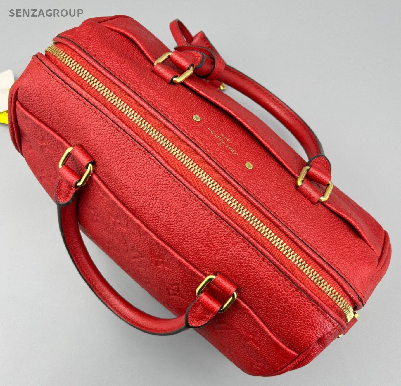 Louis Vuitton Speedy25 Monogram Empreinte Top Handle Bag Crossbody Red Women