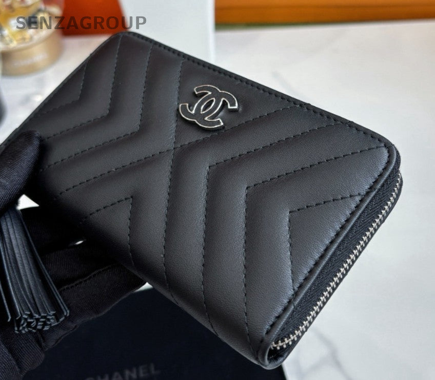 Chanel Calfskin Clutch Wallet Black
