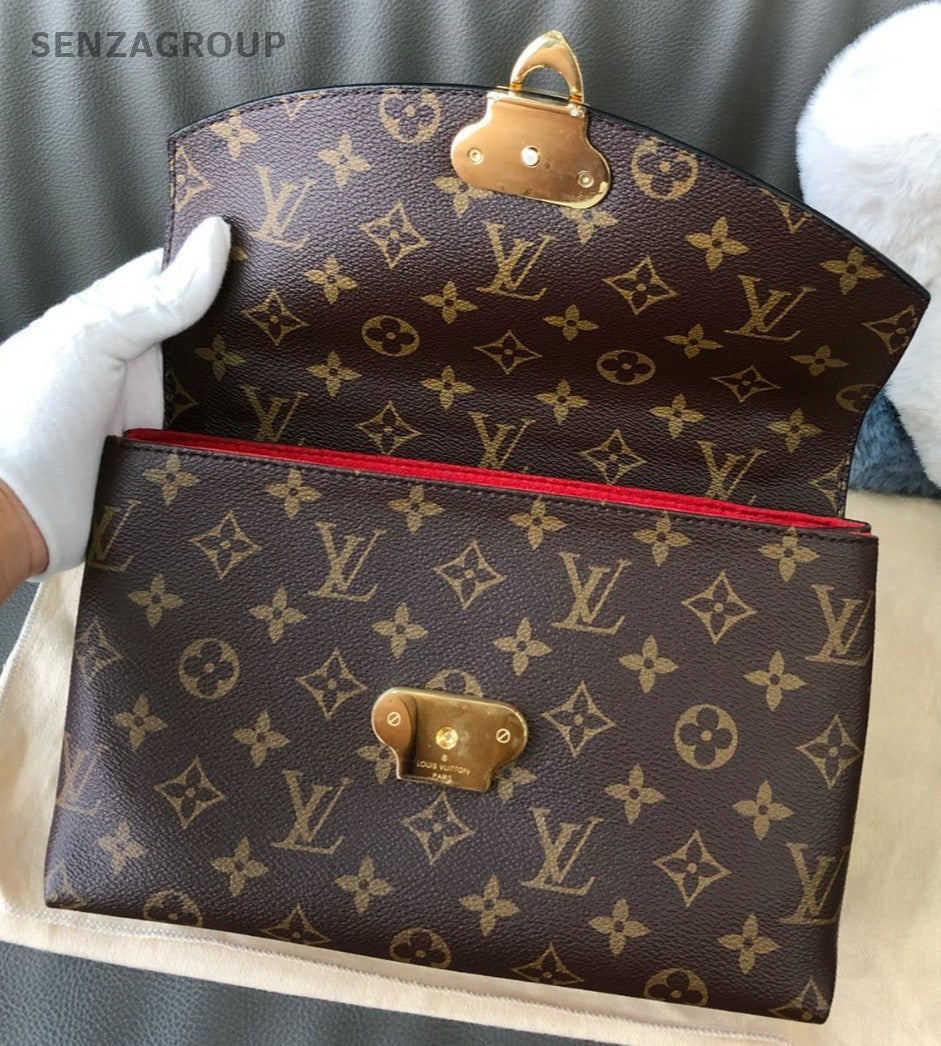 Louis Vuitton Saint Placide Chain Monogram Shoulder bag Brown Red Women