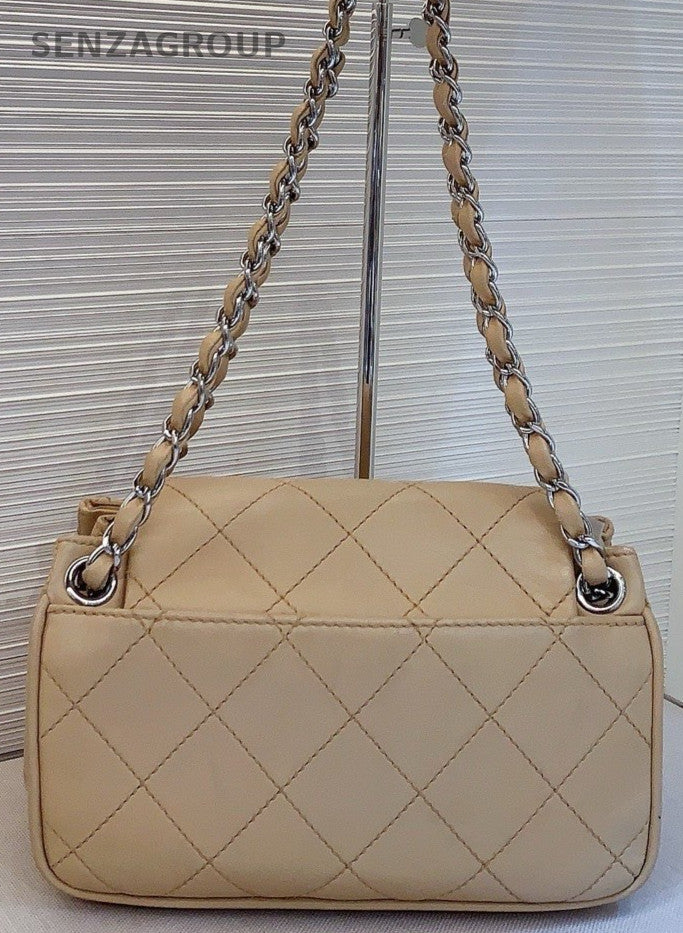Chanel 2.55 Chain Shoulder Bag Brown Silver Used Women Classic Designer