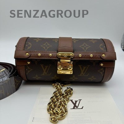 Louis Vuitton Monogram Coated Canvas & Leather Tote Shoulder Bag Brown Women