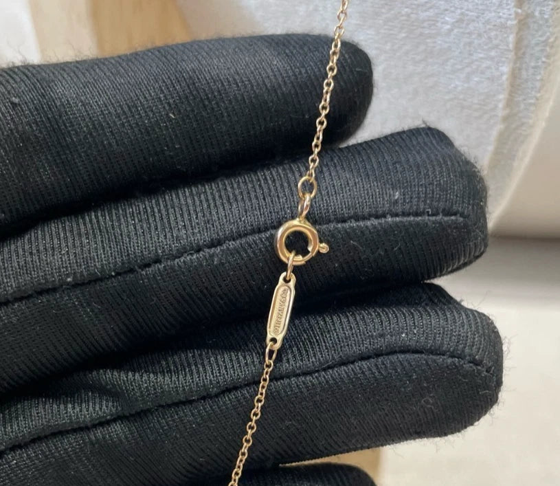 Tiffany&amp;Co. Pendant Necklace Diamond Tiffany Keys Large U 18K Rose Gold