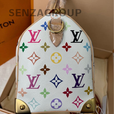 Louis Vuitton Monogram Multicolor Speedy Bag Gold Hardware Women's Fashion