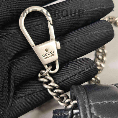Gucci Marmont Mini Chain Shoulder Bag in Black Silver
