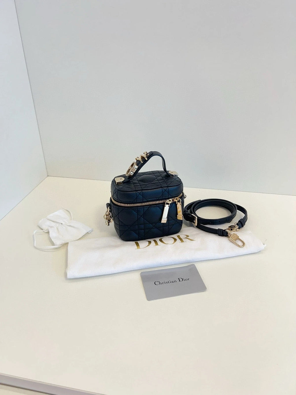 Dior Vanity Leather Shoulder Bag Excellent
