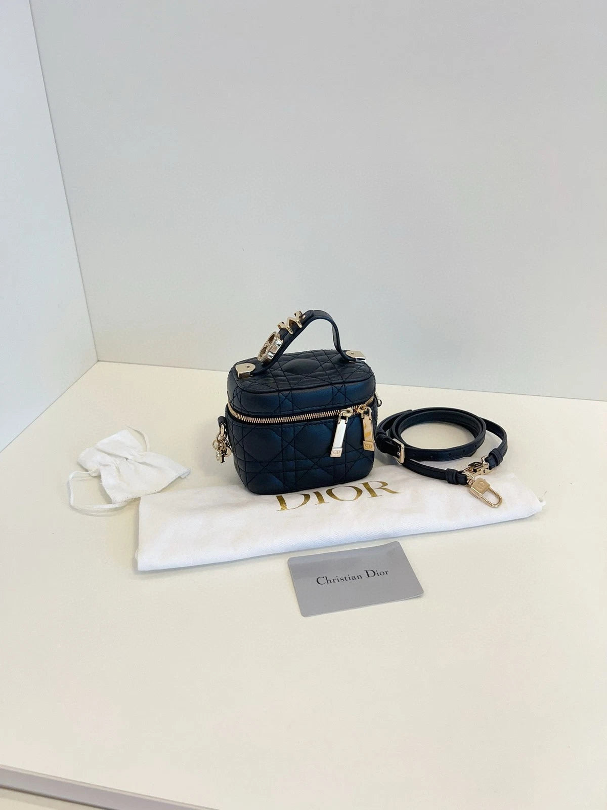 Dior Vanity Leather Shoulder Bag Excellent