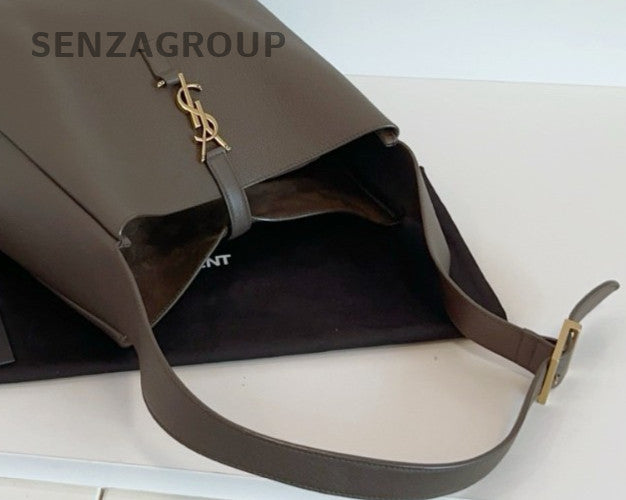 Saint Laurent Le5à7 Hobo GM Shoulder Bag Green Gold Used Women Classic