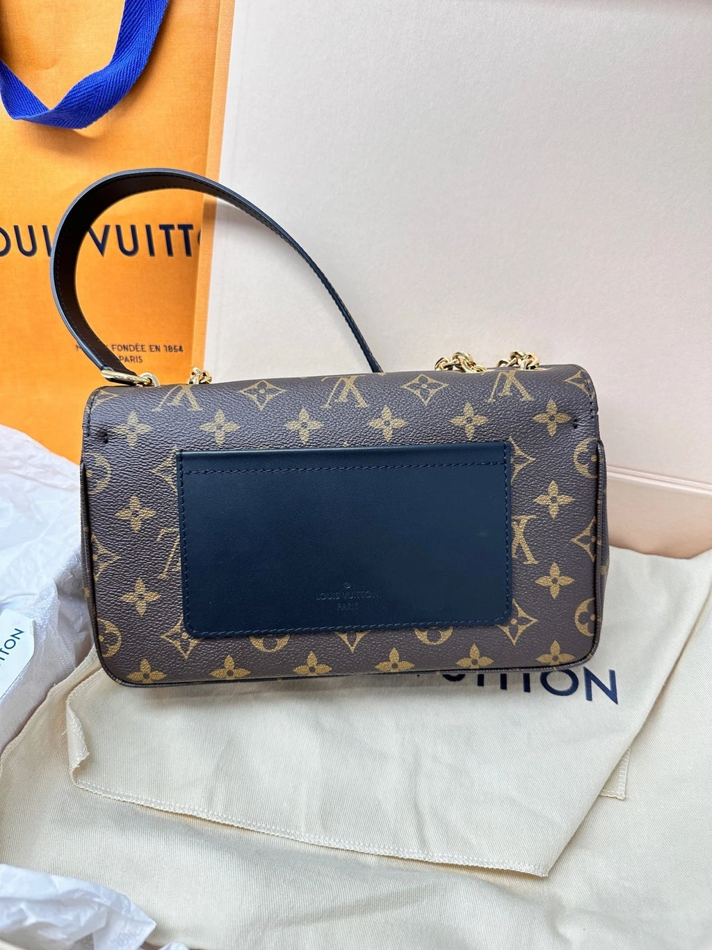 Louis Vuitton Monogram Black Marceau Chain Crossbody For Women