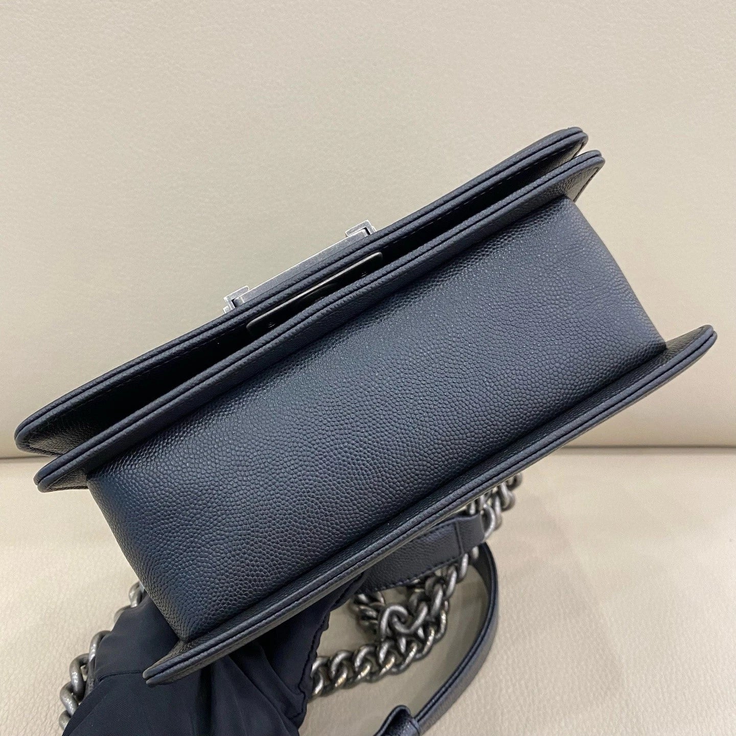 CHANEL LeBoy Small Black Leather Shoulder Bag For Women