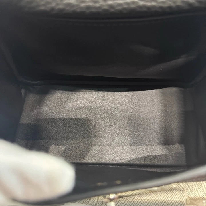 Hermes Lindy Mini Top Handle Shoulder Bag Black Silver Hardware Women D