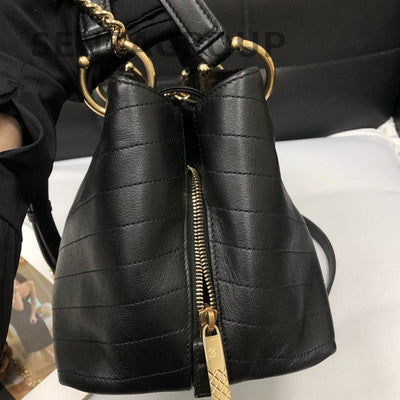 Chanel Black Gold Shoulder Handbag Women's Classic Fashion