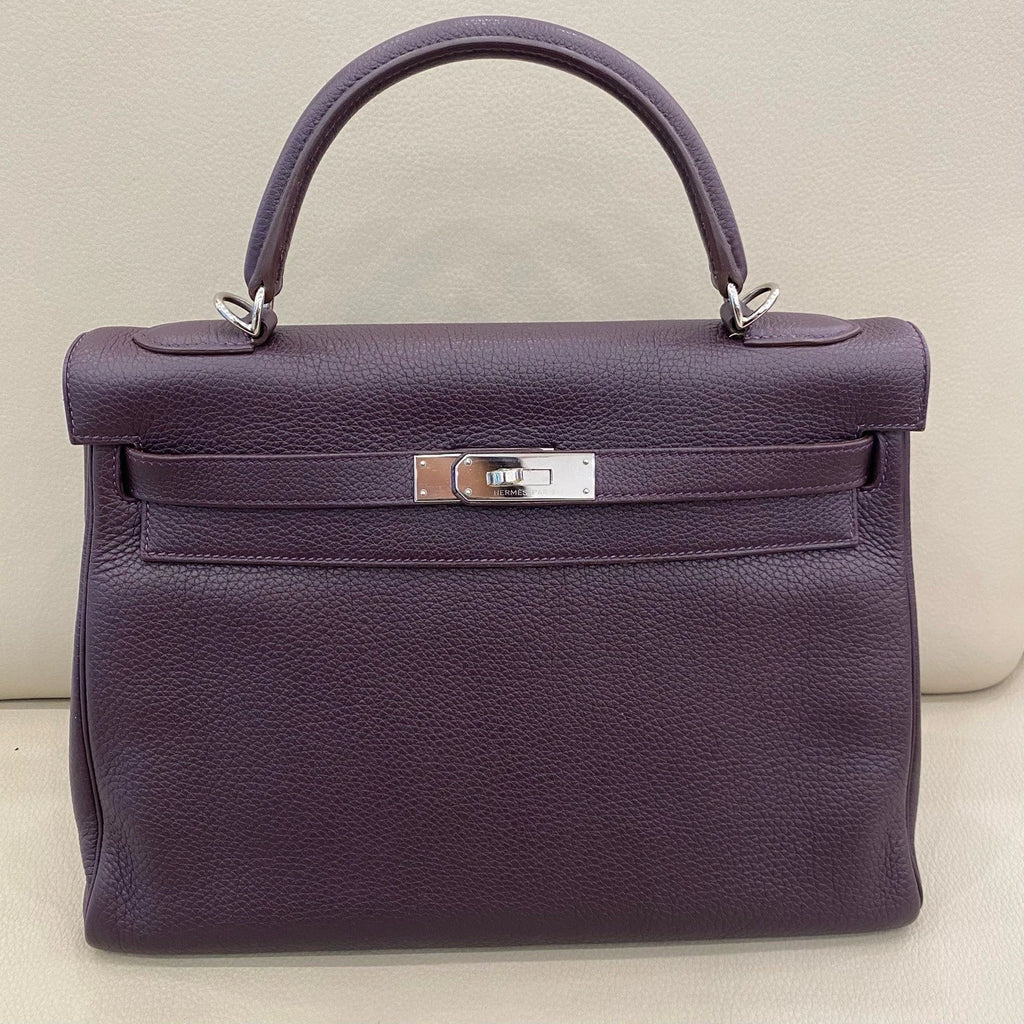 Hermes Kelly32 Purple Togo Leather Handbag For Women