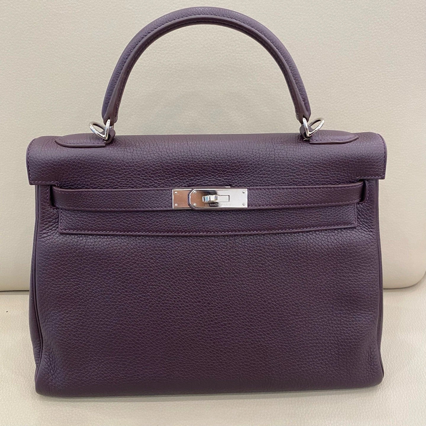 Hermes Kelly32 Purple Togo Leather Handbag For Women