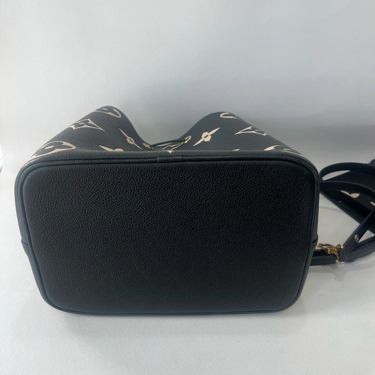 Louis Vuitton Black White Monogram Bucket Bag For Women