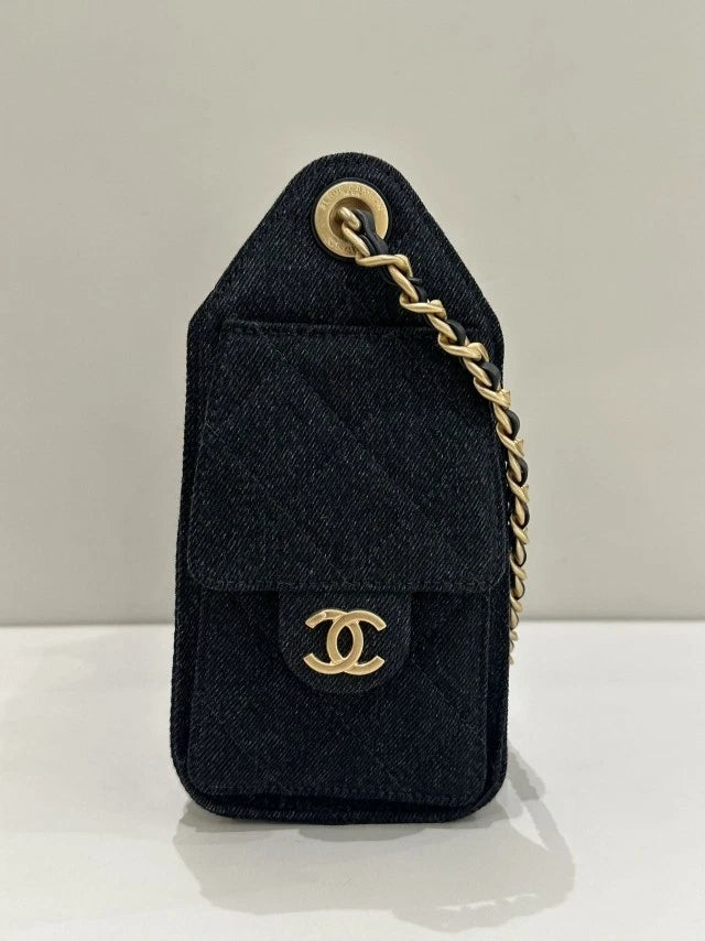 CHANEL 25Bag Mini Dark Denim Tote Shoulder Bag For Women
