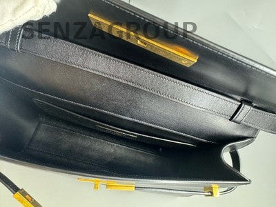 YSL Saint Laurent Manhattan Black Gold Top Handle Shoulder Bag Classic