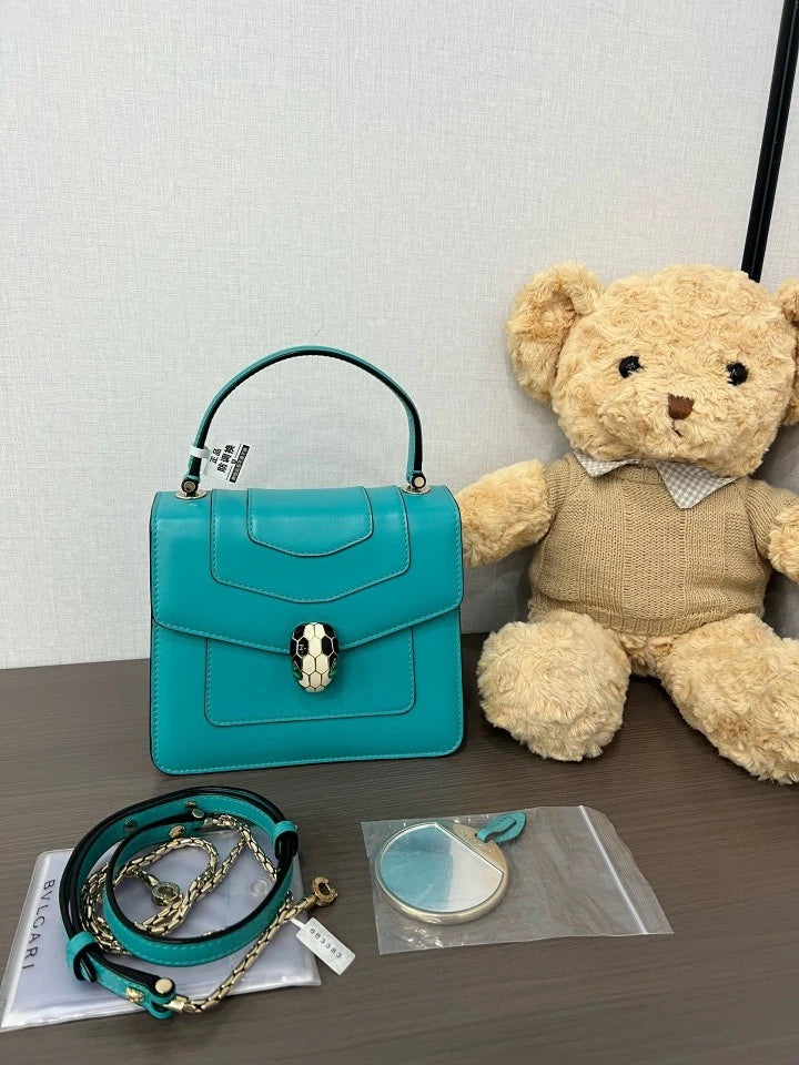 Bvlgari Serpenti Accordion Leather Crossbody Bag For Women