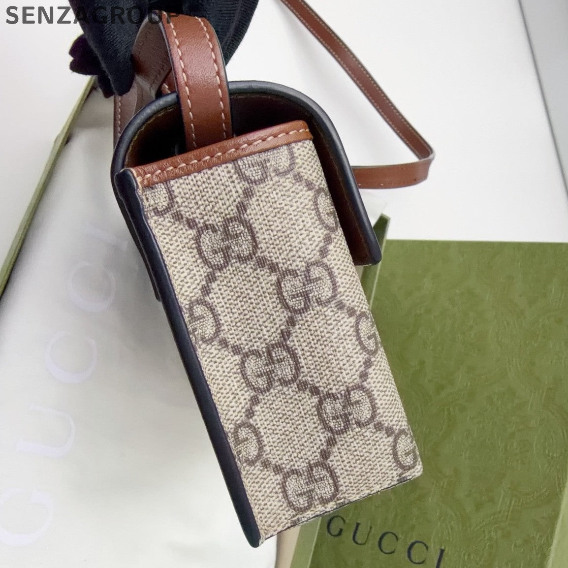 Gucci Padlock Ophidia Top Handle Crossbody Brown Gold Women Classic
