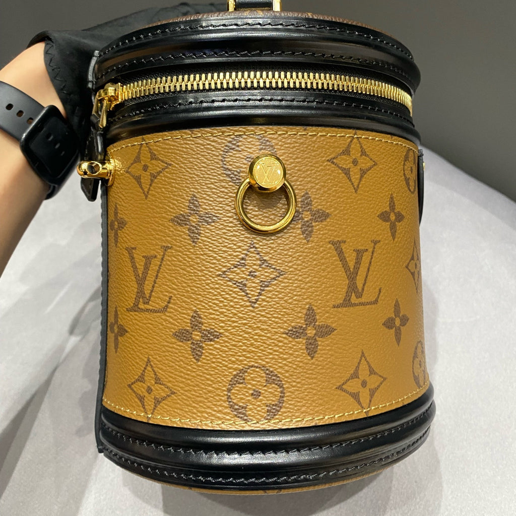 Louis Vuitton Monogram Cannes Bag Brown Gold Buckle Shoulder Tote