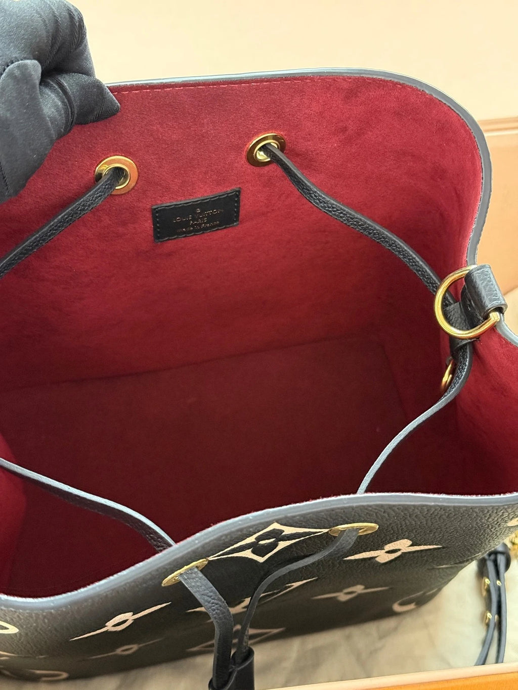 Louis Vuitton Black White Bucket Bag For Women
