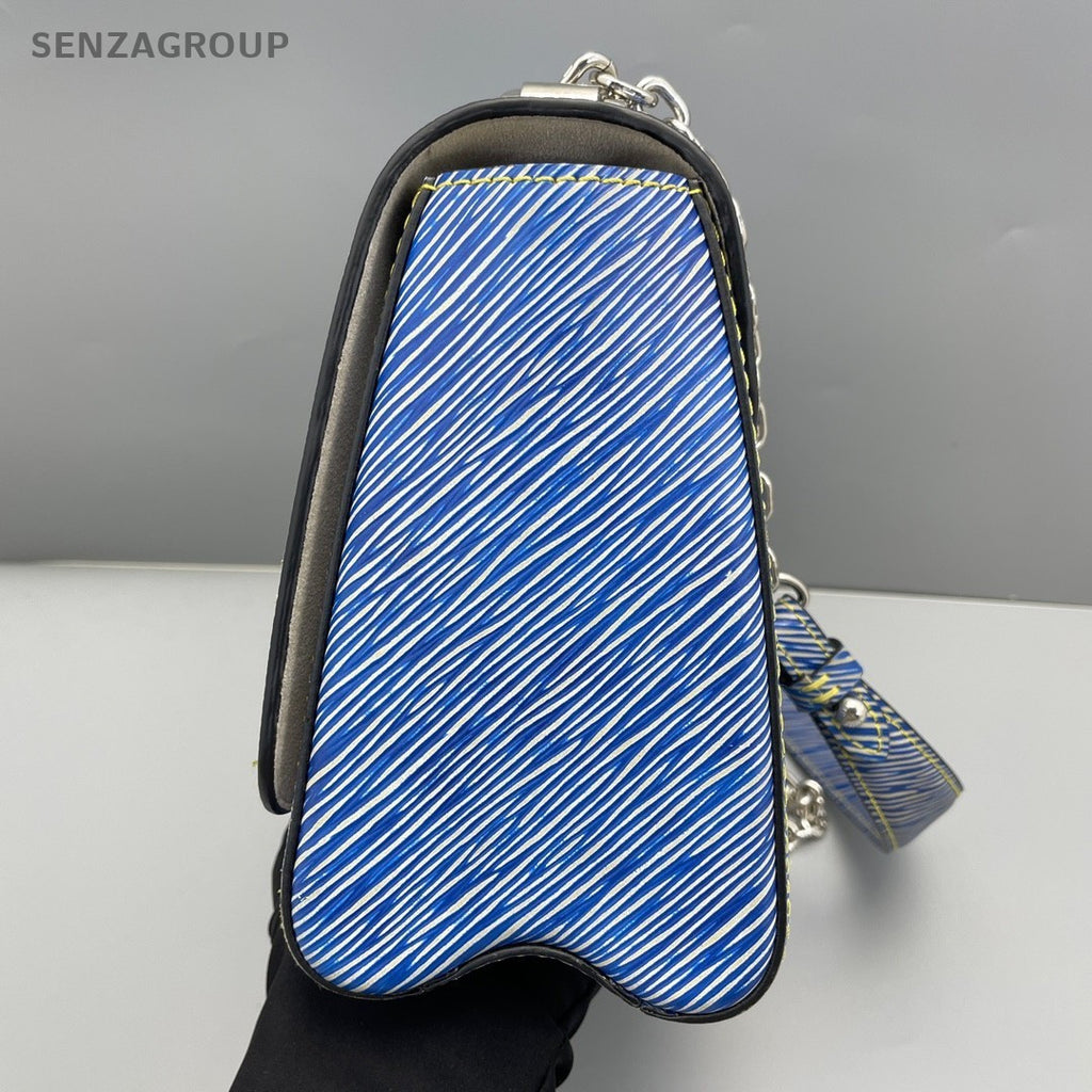 Louis Vuitton Twist MM Epi Leather Chain Strap Shoulder bag Crossbody Women Blue