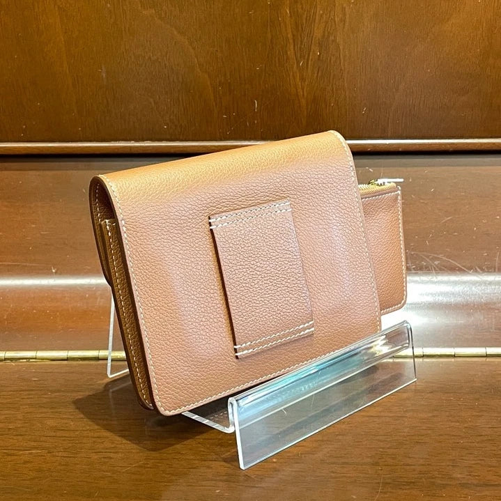 Hermes Roulis Slim Crossbody Evercolor Brown Gold Used Women Classic
