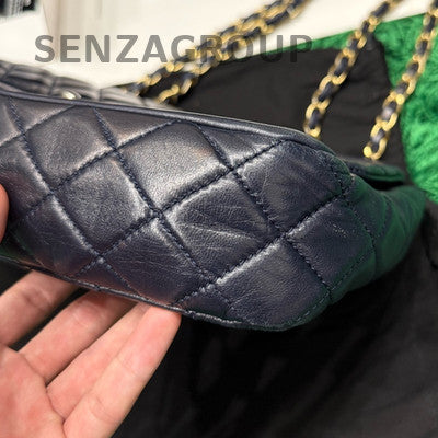 Chanel Classic Flap Navy Blue Quilted Chain Shoulder Bag