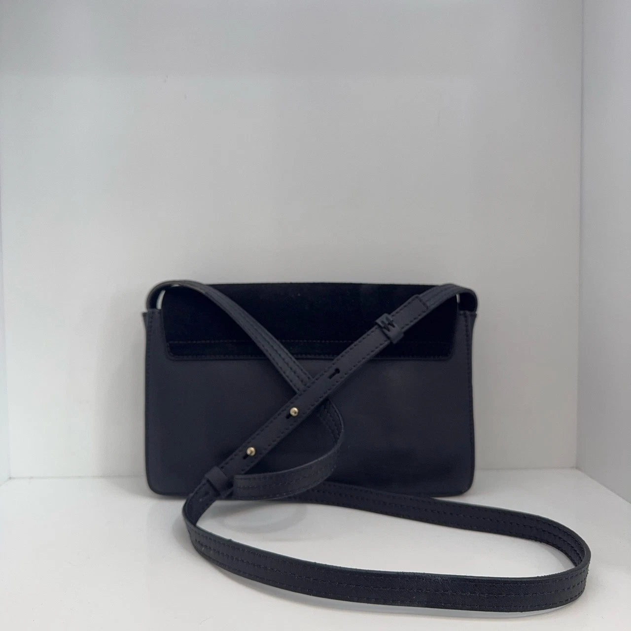 Chloe Faye Black Suede Flap Chain Shoulder Crossbody Bag for Women