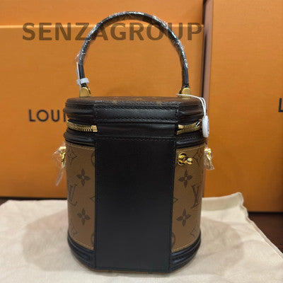 Louis Vuitton Cannes Monogram Bucket Bag Brown Gold Women's Handbag