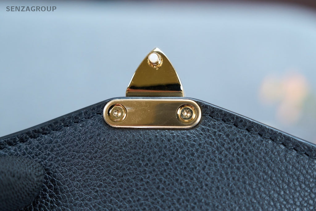 Louis Vuitton Embossed Leather Messenger Bag Shoulder Crossbody Bag Women Black