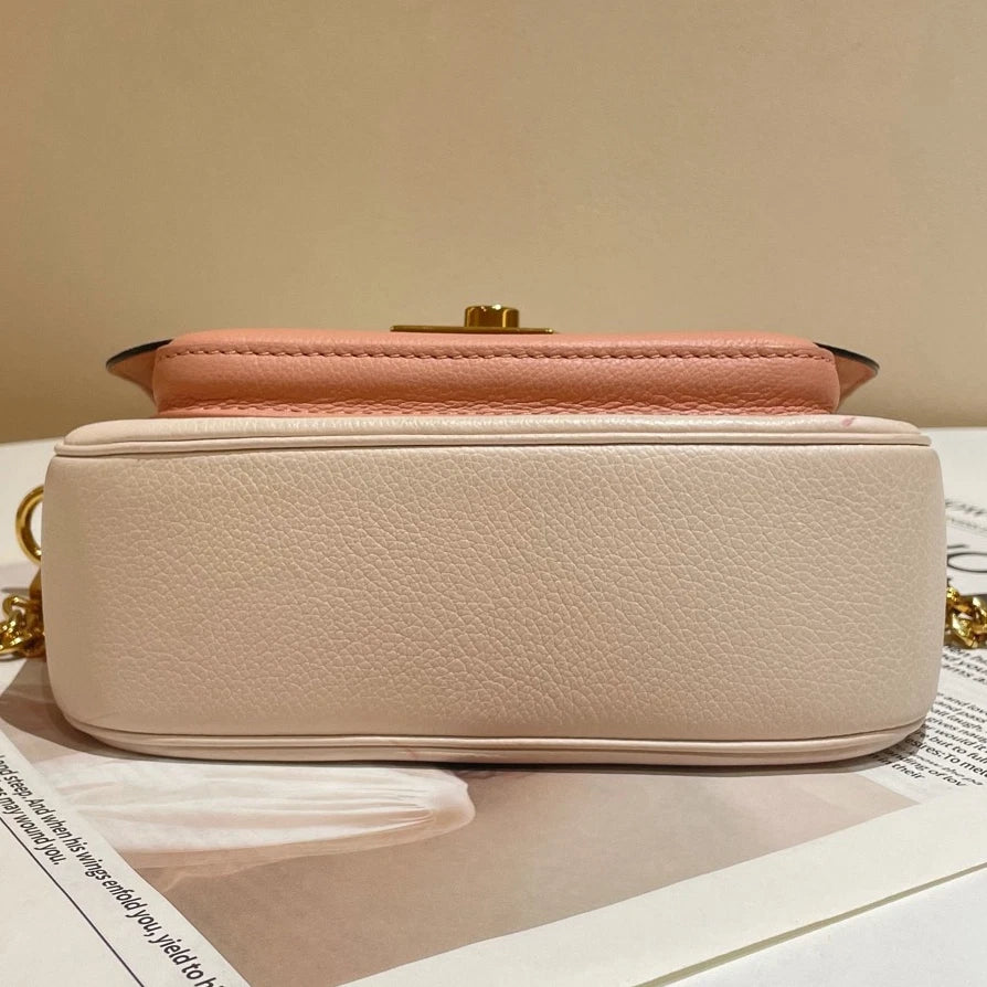 Chip Version Louis Vuitton Lockme Tender Chain Shoulder Bag Crossbody White Pink