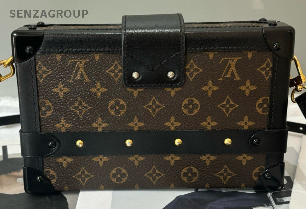 Louis Vuitton Petit Mal Trunk Monogram Shoulder Bag Crossbody Brown Gold Women
