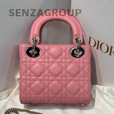 Dior Lady Dior Cannage Pink Gold Chain Shoulder Bag