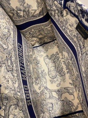Dior Book Tote Large Blue Embroidered Tote Bag for Women