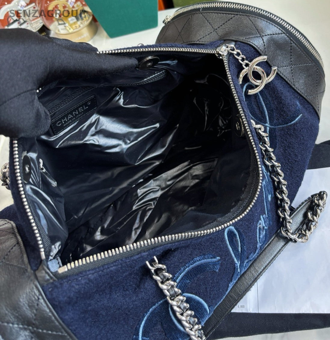 CHANEL Burger Series Top Handle bag Limited Edition Women Black Blue