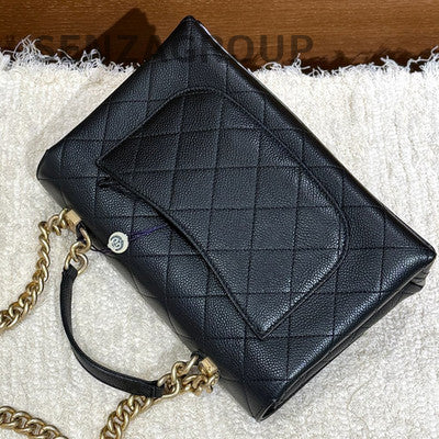 Chanel Quilted Black Gold Chain Shoulder Crossbody Bag Women Classic Fashion