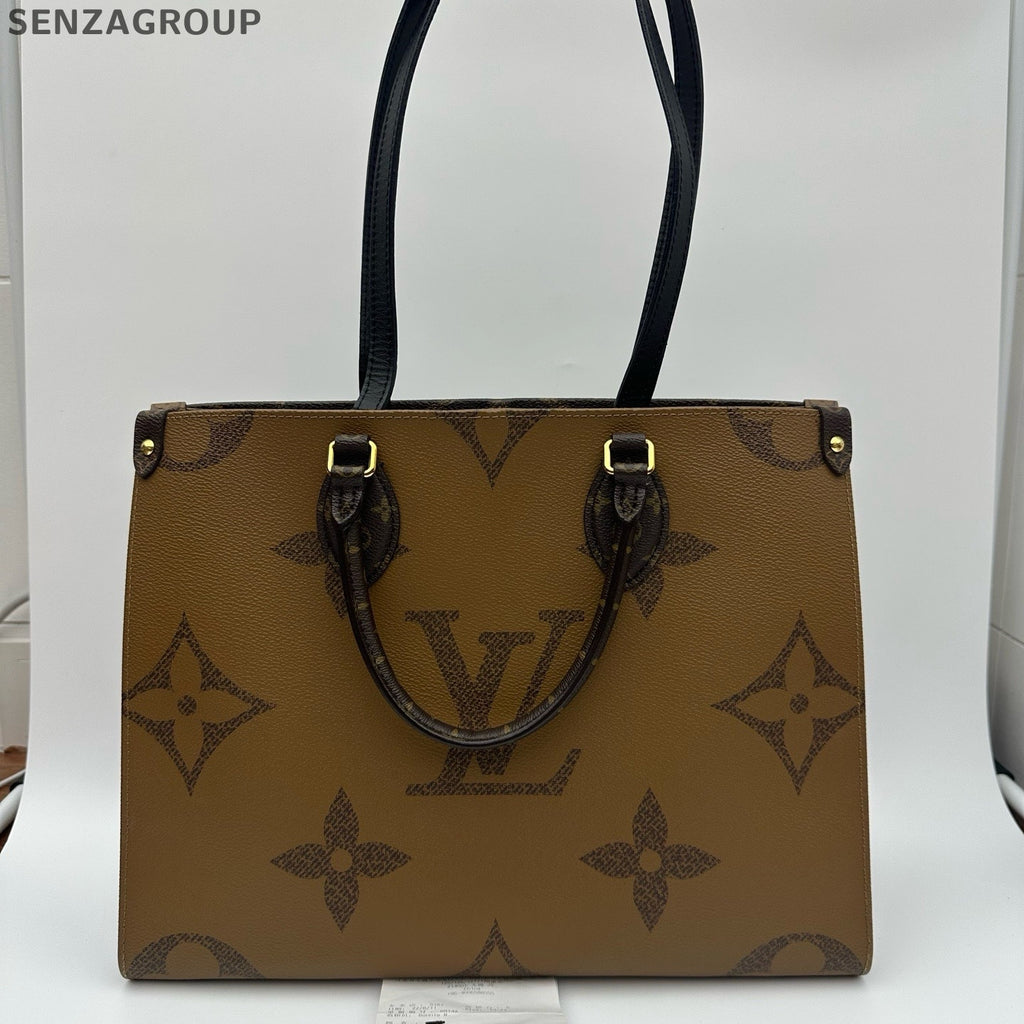 Louis Vuitton OnTheGo MM Monogram Tote Bag Brown Classic Women's