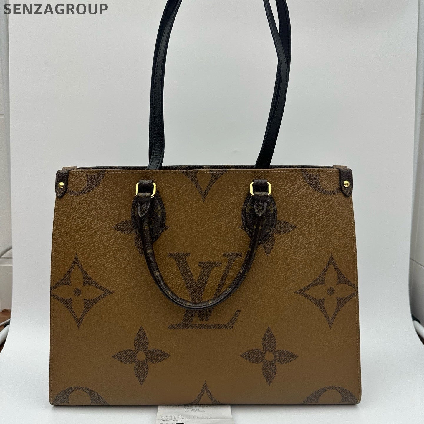 Louis Vuitton OnTheGo MM Monogram Tote Bag Brown Classic Women's