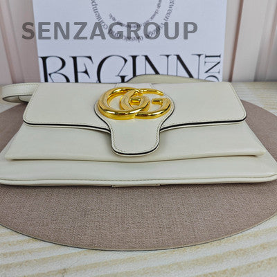 Gucci Arli White Calfskin Envelope Shoulder Crossbody Bag Women Fashion
