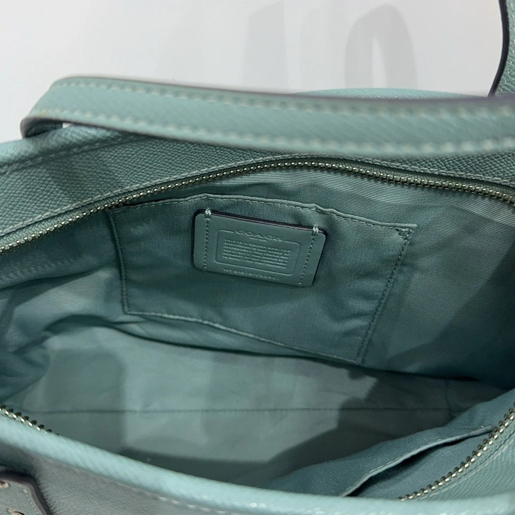 Coach Mint Green Leather Tote Shoulder Handbag For Women
