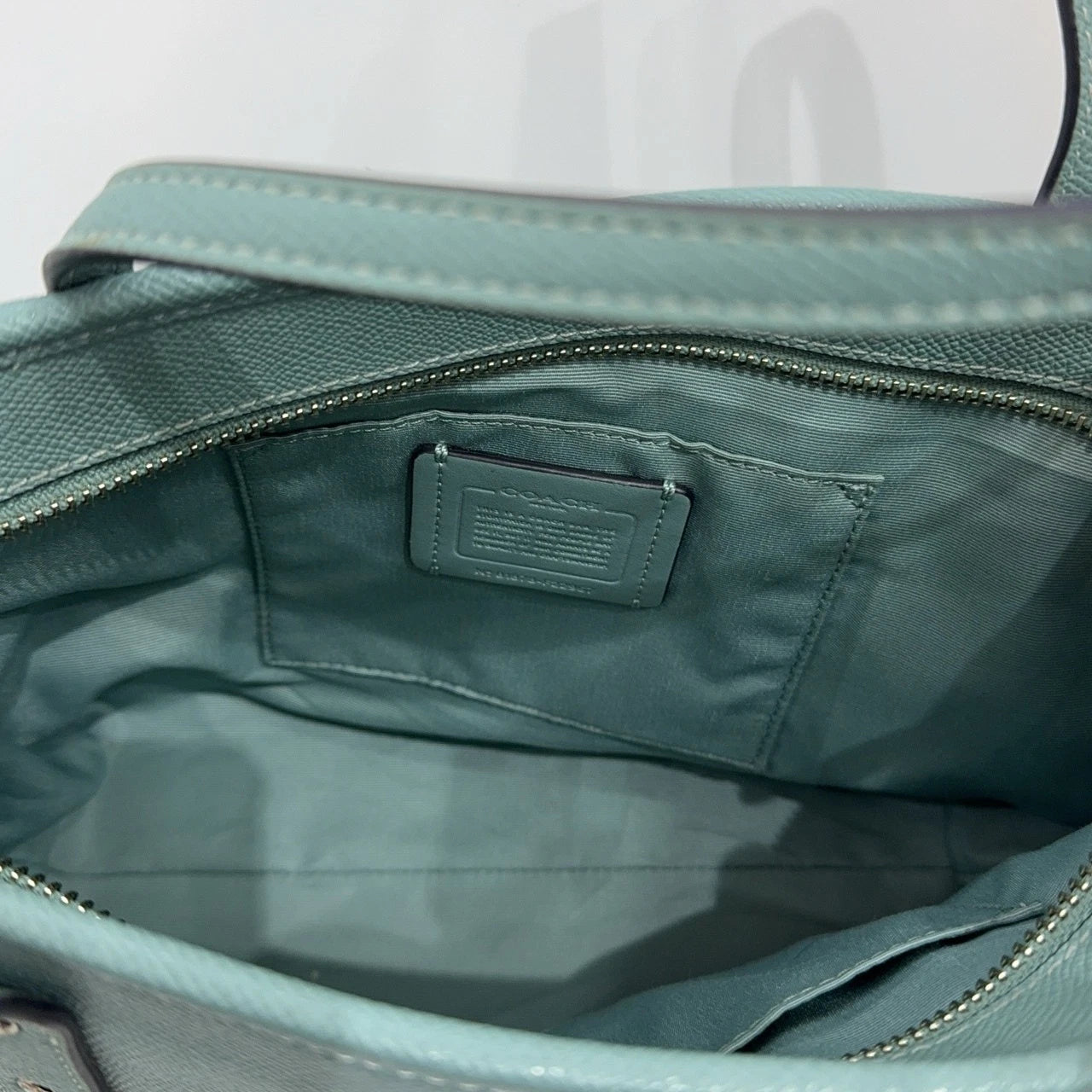 Coach Mint Green Leather Tote Shoulder Handbag For Women