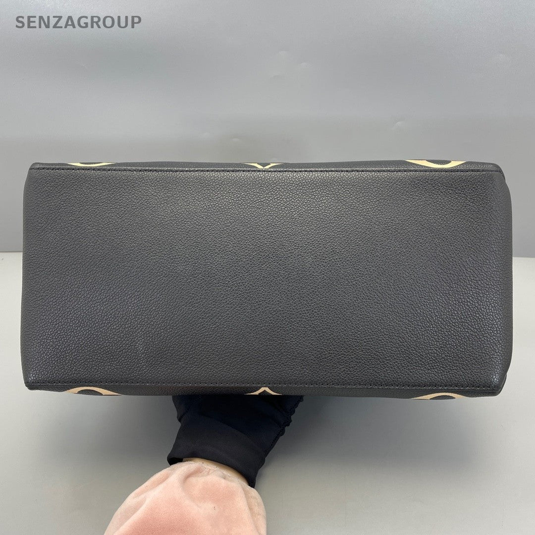 Louis Vuitton Montaigne MM Leather Handbag 2way Shoulder bag Black